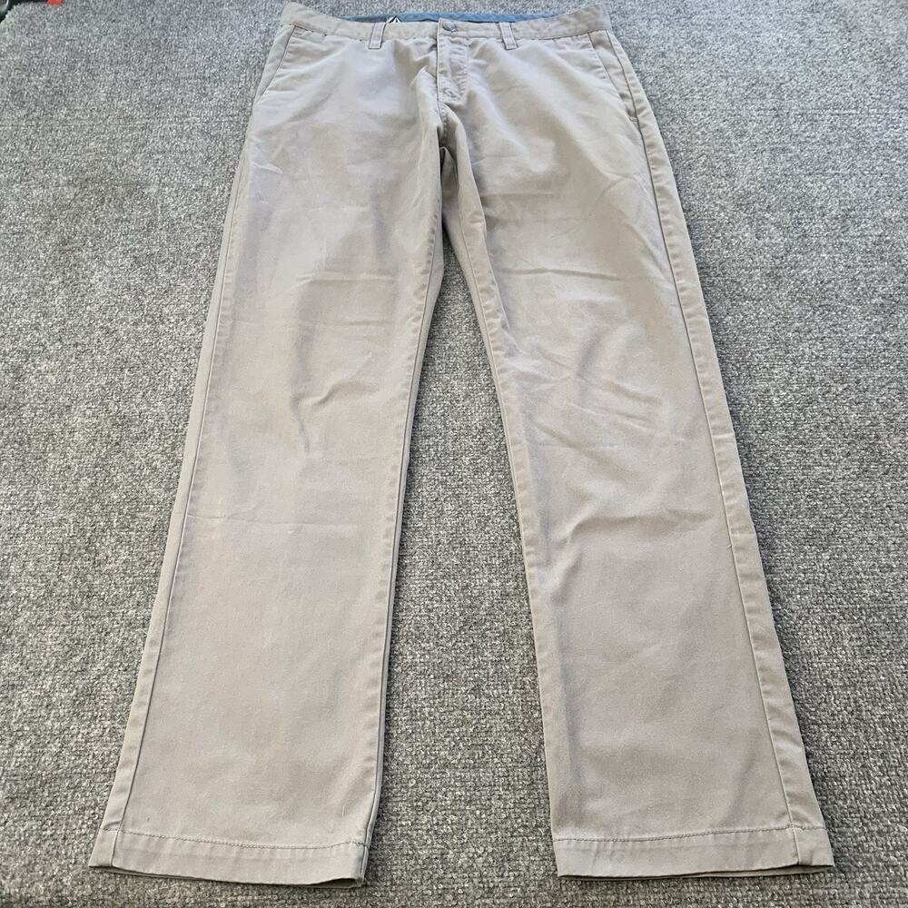 Volcom Corpo Class Gray Straight Leg Pockets Logo Casual Chino Pants Size 33x31
